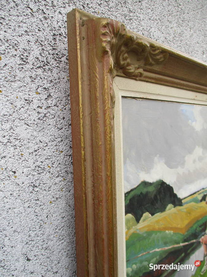 Obraz olejny Szwecja lata 70 lubelskie