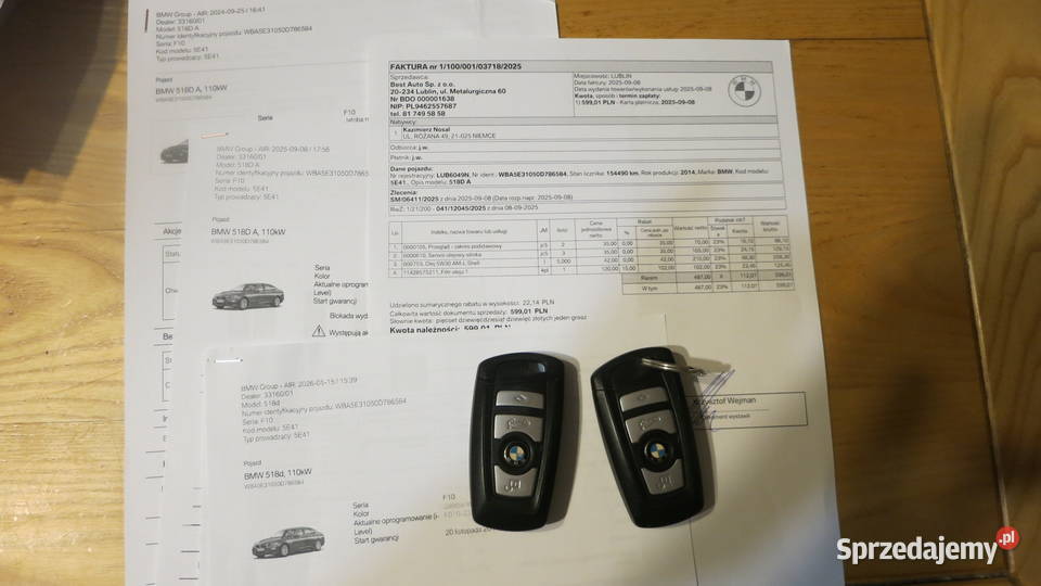 BMW 5 F10 lift 518d super stan serwis Niemce