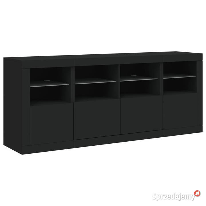 Szafka z oświetleniem LED czarna 163x37x67 Warszawa