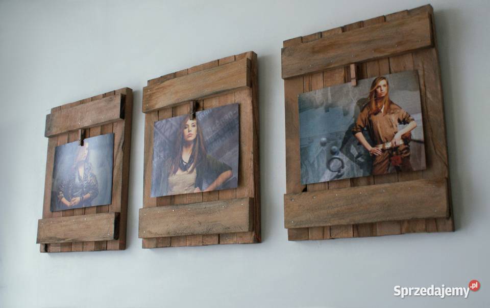 3x ramka drewniana na zdjecie obraz tryptyk Krosno