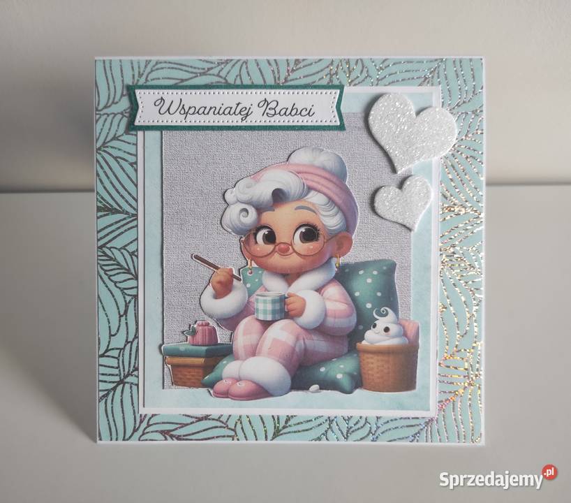 Kartka ręcznie robiona na Dzień Babci 4 Łódź
