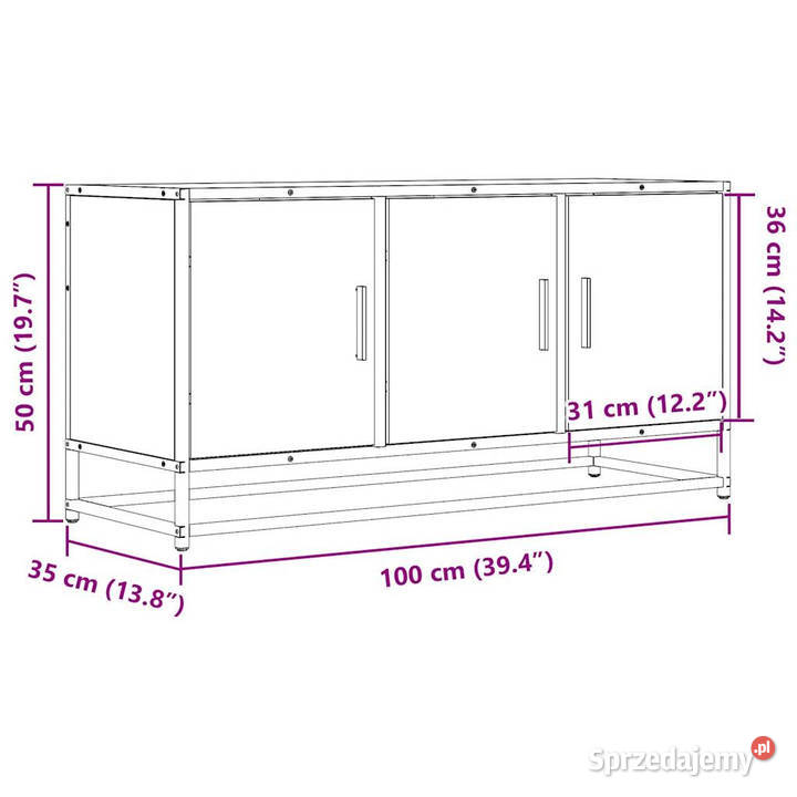 Szafka pod telewizor dąb sonoma 100x35x50 Warszawa sprzedam