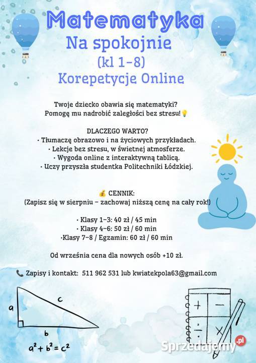 Korepetycje Łódź sprzedam