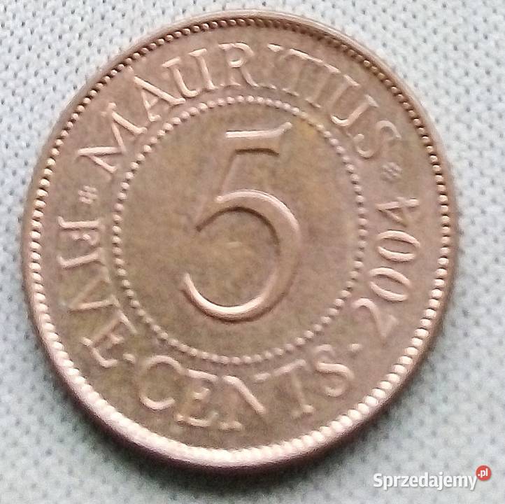 MAURITIUS FI VE CENTS 2004 r Antyki, Sztuka, Kolekcje