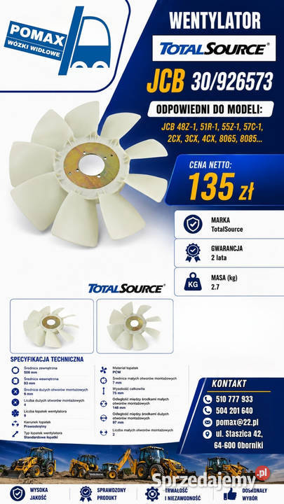 WENTYLATOR TOTALSOURCE JCB 30926573 POMAX Oborniki