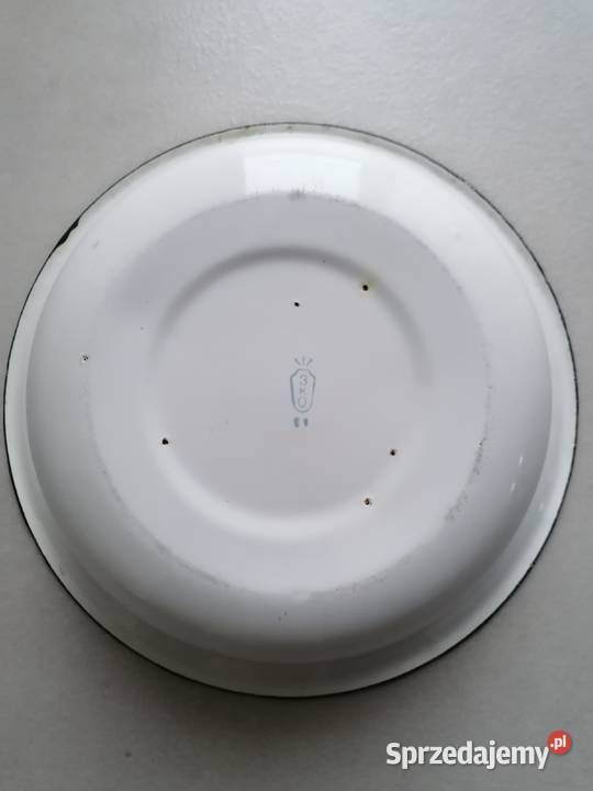 Miska metalowa emaliowana z wzorem jesiennych Łódź