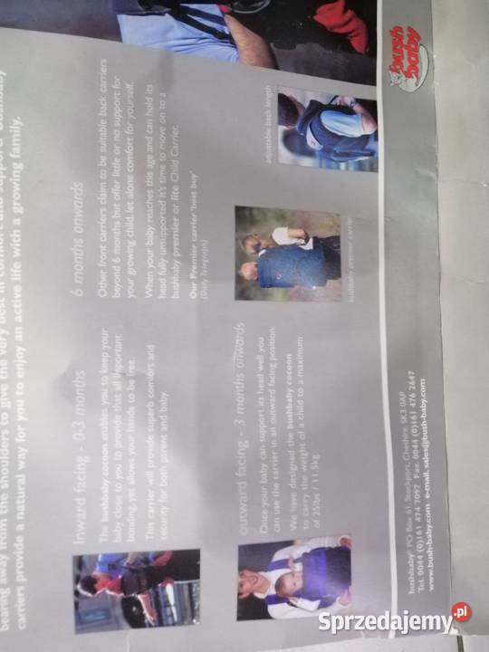 Wielofunkcyjne nosidełko dziecka BushBaby wielkopolskie Nowy Tomyśl sprzedam