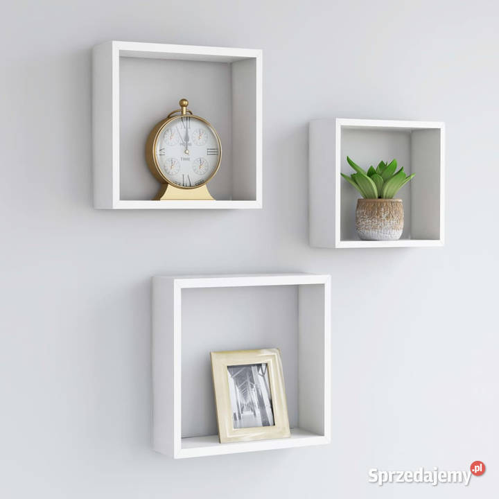 Półki ścienne kostki 3 białe MDF WM323949 Warszawa