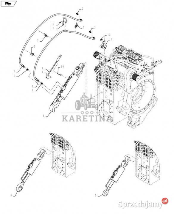 Holland T6090 Łącznik 681mm 856mm 84179059 Jastrzębniki