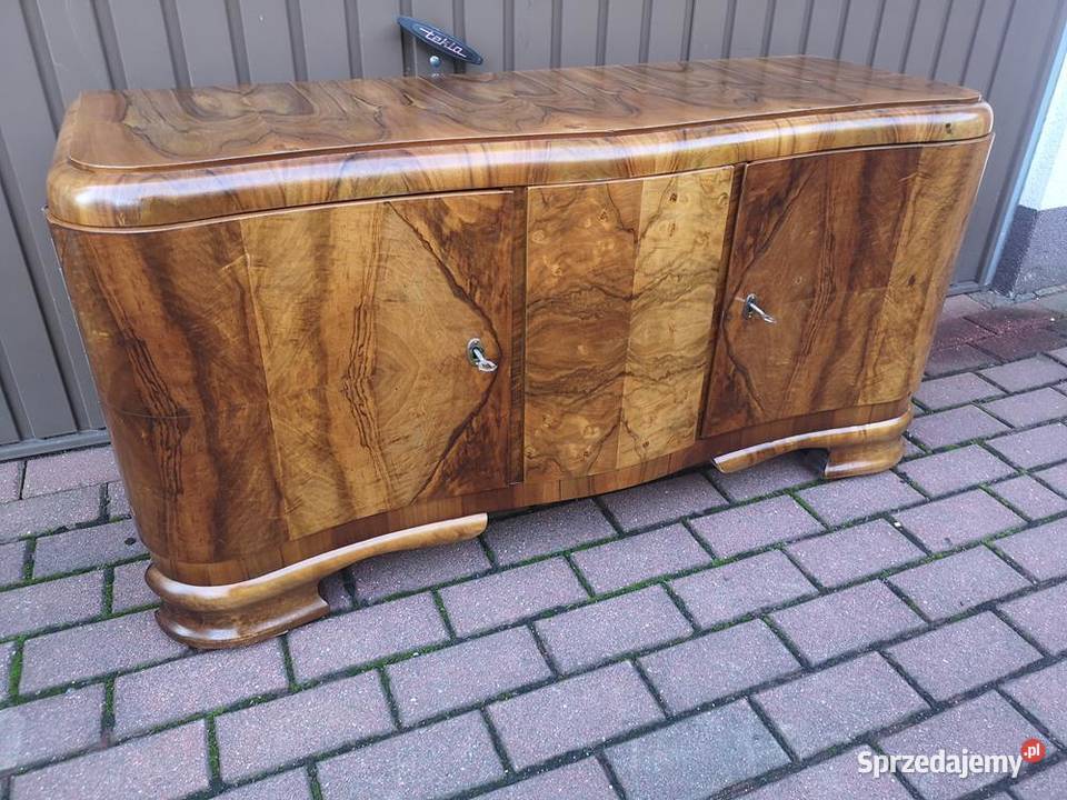 Komoda ARTDECO RTV Niska Orzech Zgrabna Stara Swarzędz