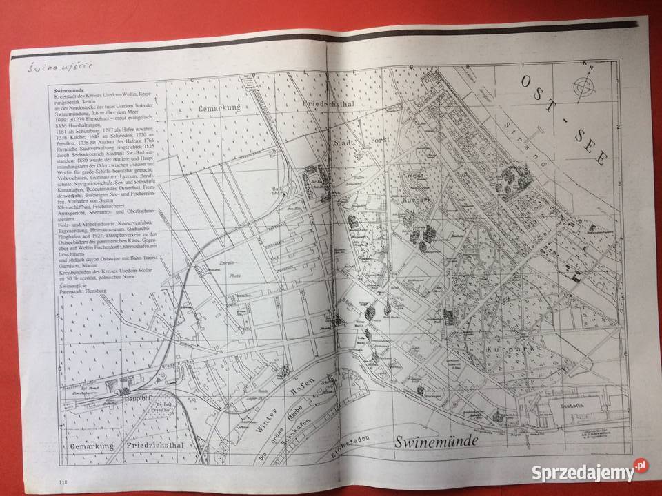 460 Niemiecki Plan Świnoujścia Antykwariat zachodniopomorskie Szczecin