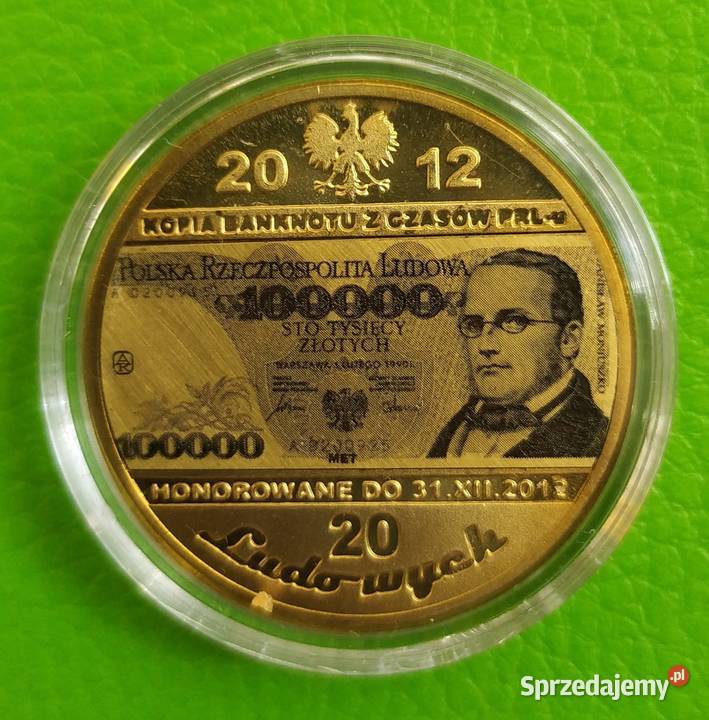 PLATYNOWANE Monety z Banknotem PRL 100 200 5000 Sosnowiec sprzedam