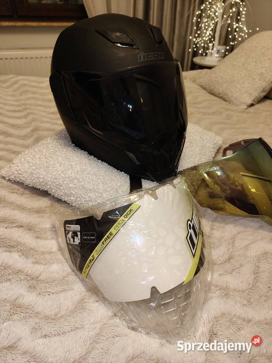 Kask motocyklowy Icon Airflite Black Dark XL kujawsko-pomorskie Toruń