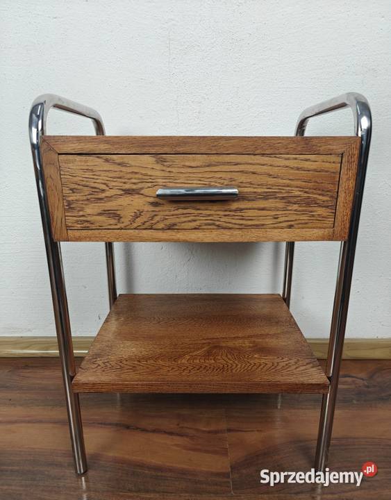 Szafka nocna lity dąb chrom brąz Bauhaus Art Warszawa sprzedam
