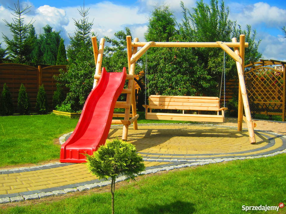 Meble ogrodowe barowe drewniane huśtawkiTran 100 drewno