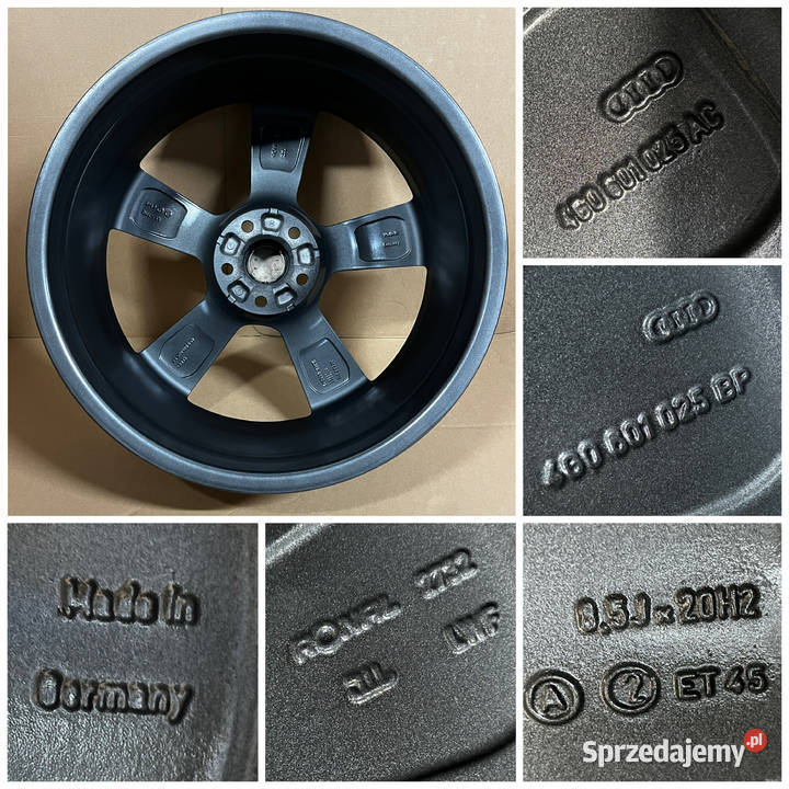 Felgi AUDI A6 S6 RS6 ROTOR 85Jx20 ET45 4G0 5x112 aluminiowe Gostyń sprzedam