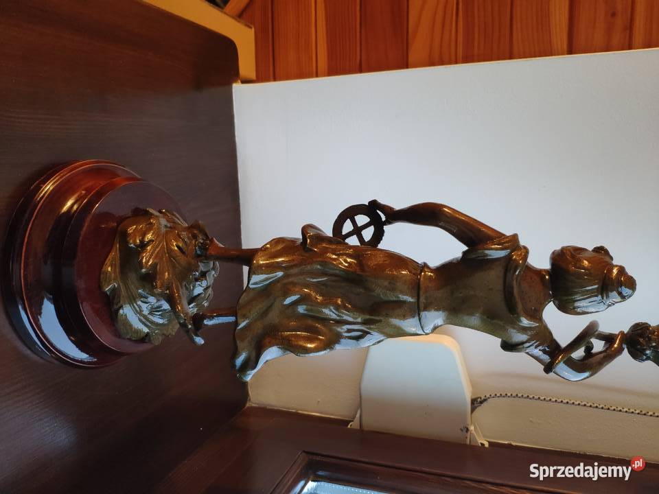Figuralna sygnowana emaliowana lampa naftowa n5 małopolskie Kraków