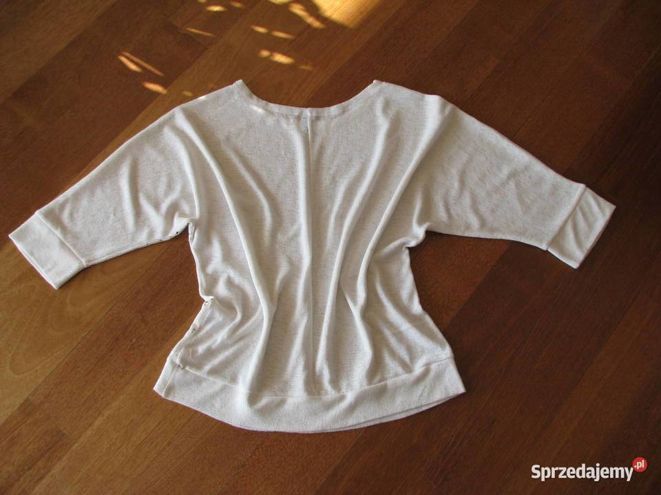 Luźny biały sweterek bluzka z cekinkami L XL małopolskie
