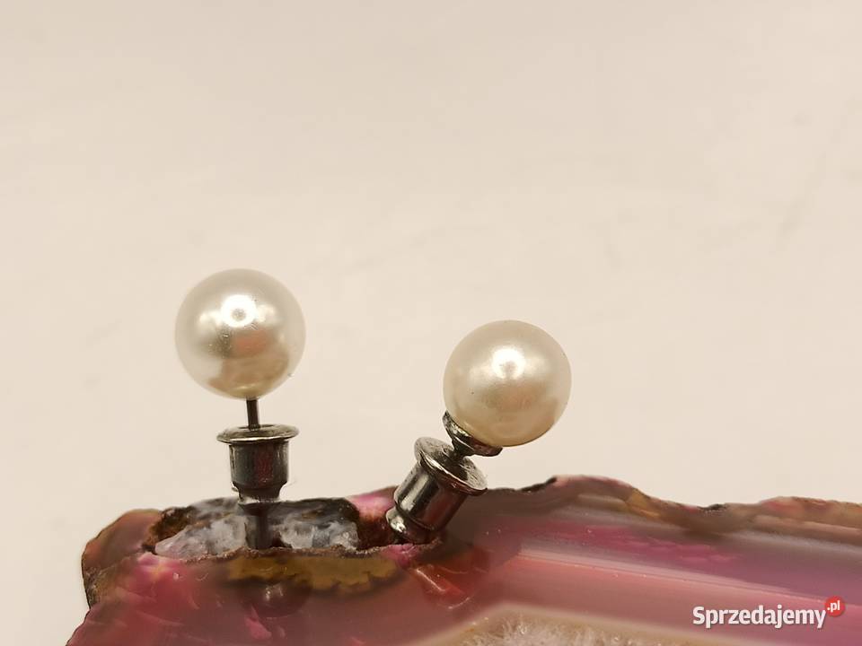 Kolczyki białe perełki Zamość