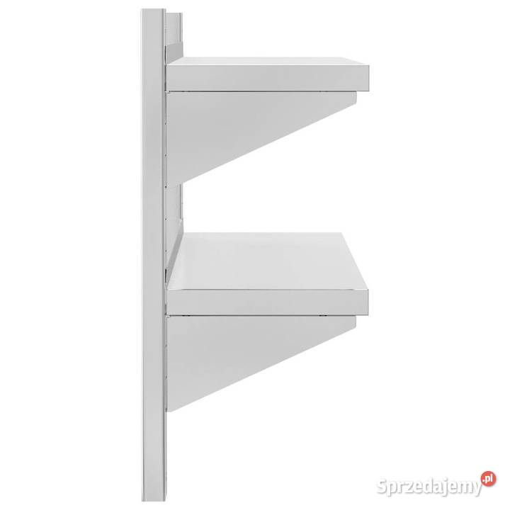 Półka ścienna podwójna 75x235x60 srebrna stal