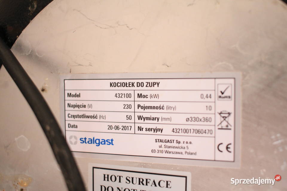 Kociołek elektryczny do zup 85L STALGAST 432100 Pszczyna