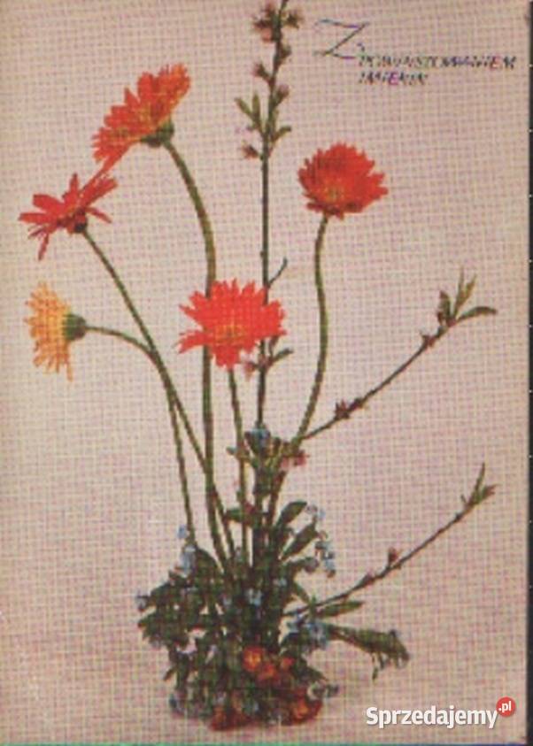 3 Kartki poczt temat Kwiaty z koresp Gliwice