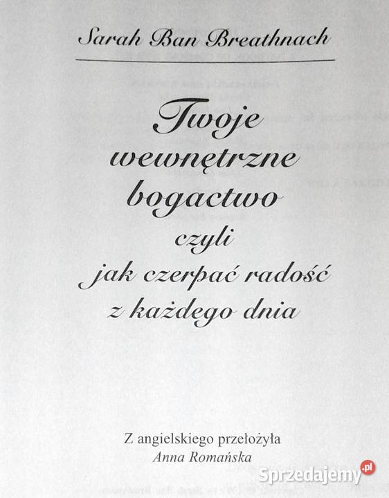 Twoje wewnętrzne bogactwo Sarah Ban Breathnach Chełm