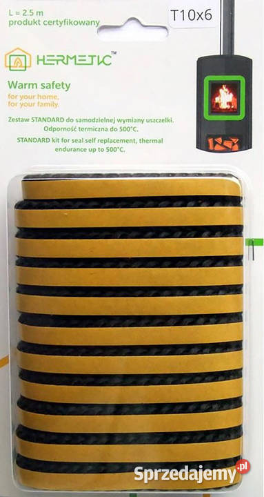 TAŚMA USZCZELKA NAPRAWCZA DO KOMINKA 10x6mm Tarnów