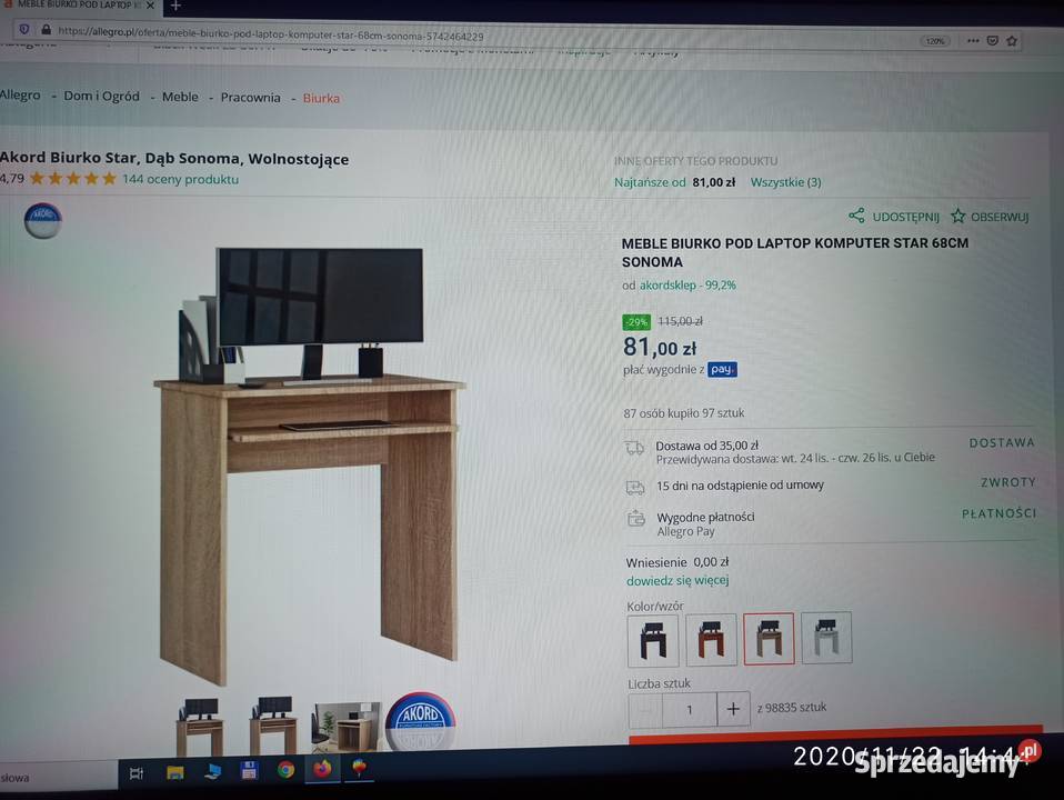 Nowy komplet śrubek nakładek podkładek do biurka