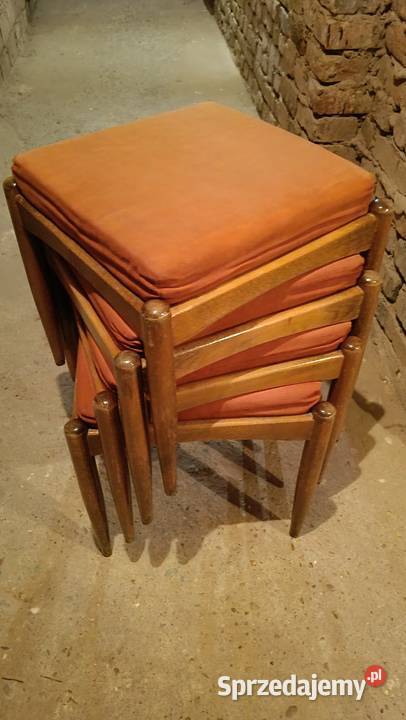 Taborety 4 sztuki Edmund Homa PRL Kraków