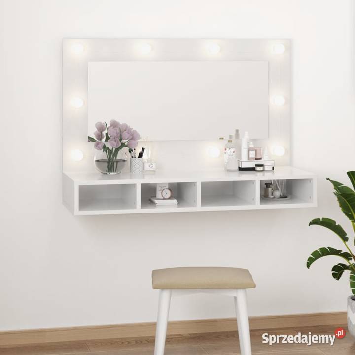 vidaXL Szafka z lustrem i LED biała z mazowieckie Warszawa