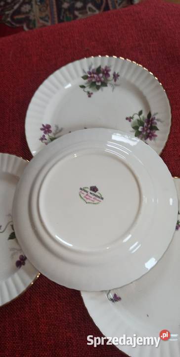 Talerzyki z fiołkami Royal Windsor England Porcelana i szkło Gdańsk