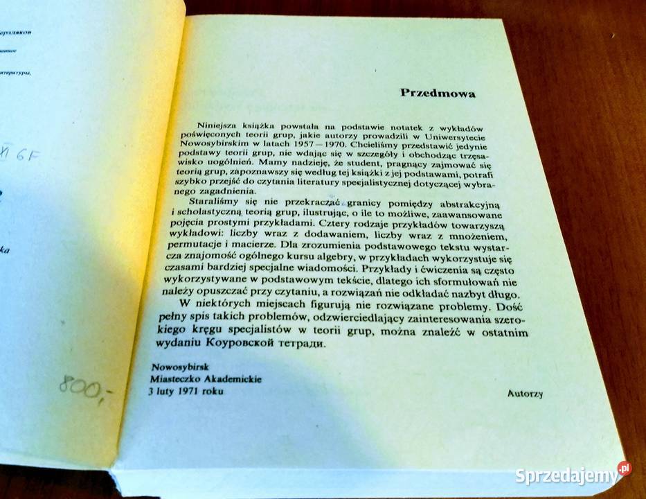 Podstawy teorii grup M I Kargapołow J I studia Gdańsk sprzedam