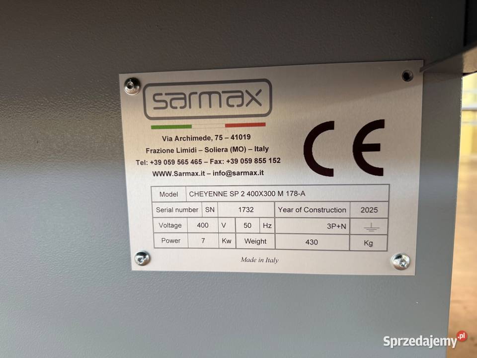 Szczotkarka postarzarka Sarmax CHEYENNE SP2 400 Biznes i Przemysł sprzedam