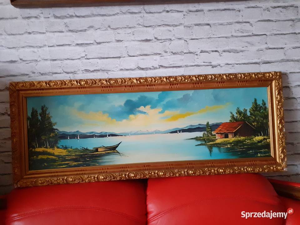 Obraz olejZachód jeziorem11041