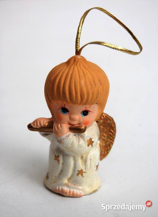 Ceramiczny aniołek grający na flecie zawieszka Lublin