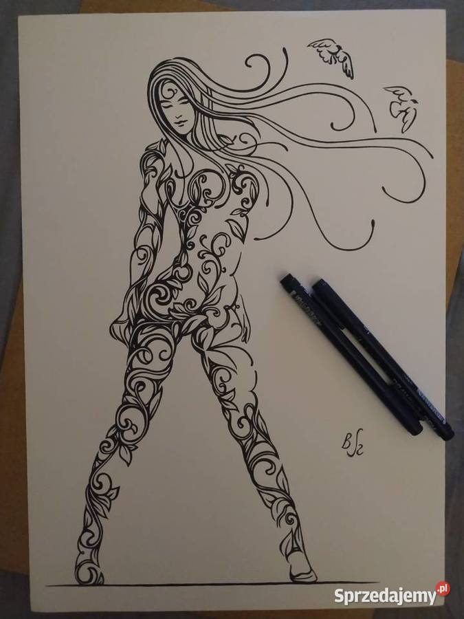 Rysunek z liści cienkopis blok t A3 250 gm2 mazowieckie Warszawa