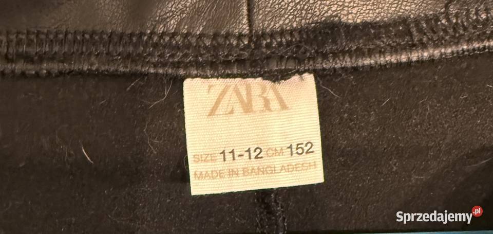 Dziewczęce spodnie dzwony ze skórzanym efektem Zara Spodnie mazowieckie Żyrardów