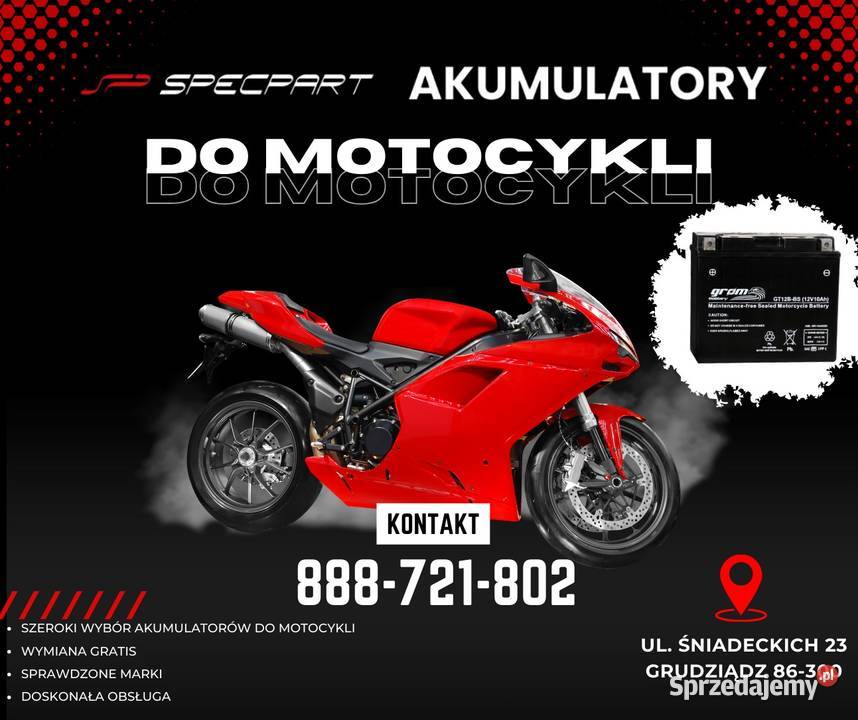 Akumulator moto Landport LTX9BS 12V 8Ah 120A Akumulatory motocyklowe Motoryzacja Iława