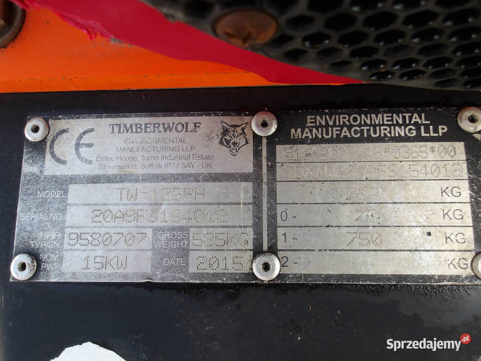 Rębak spalinowy Timberwolf TW125PH Pleszew sprzedam