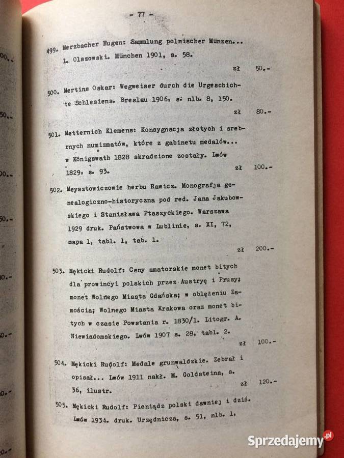 2619 Antykwaryczny Katalog Cennik