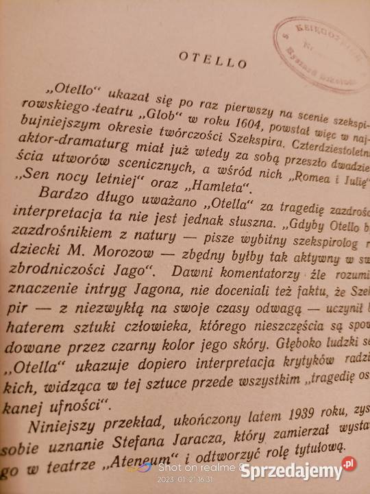 Otello Król Lear Makbet Szekspir biblioteka Warszawa