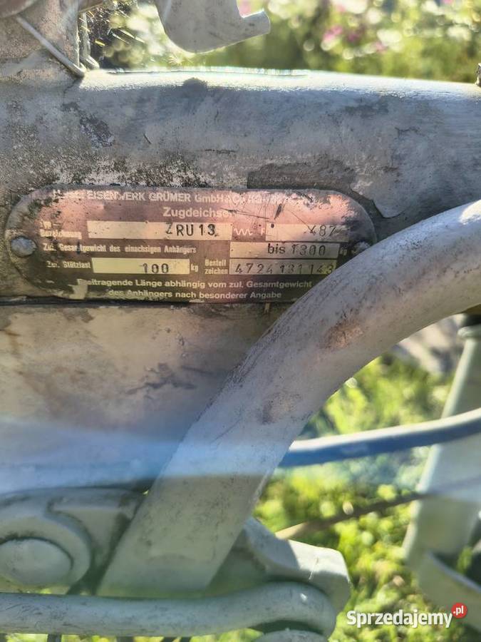 Przyczepa ciężarowa DMC 1250 jednoosiowa ważny Łomża