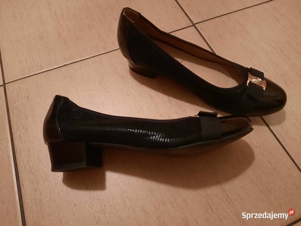 czółenka na niskim obcasie skóra Kraków