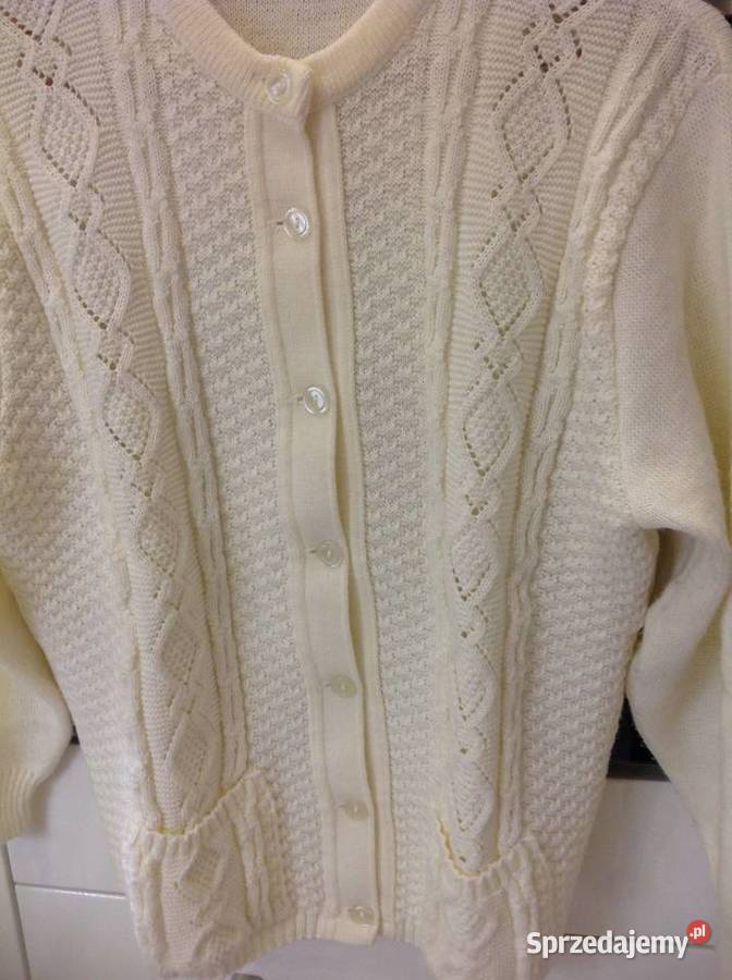Sweter Rozpinany Damski 46 XXL XXXL j NOWY Biały Nowa Sól