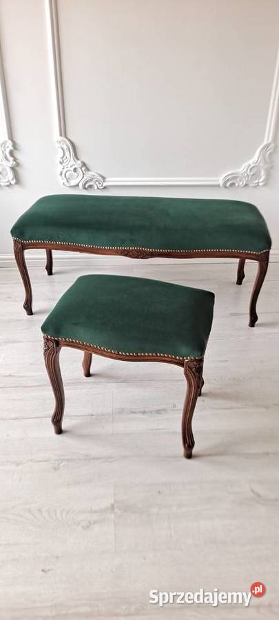 Stylowa pufa podnóżek stołek butelkowa zieleń Szczecin