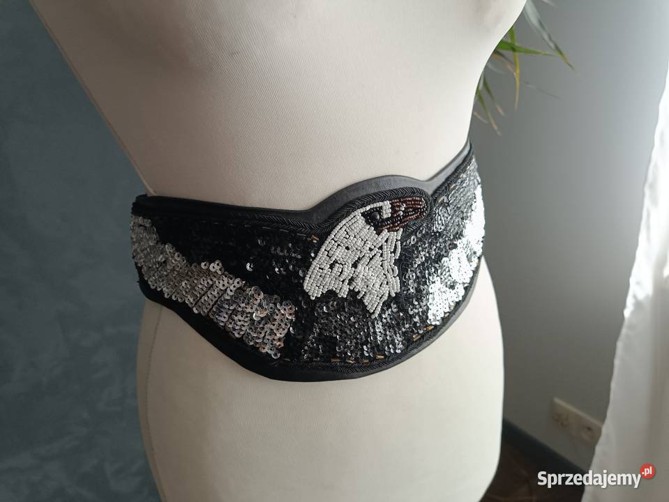 Koralikowy szeroki pasek retro S Białystok