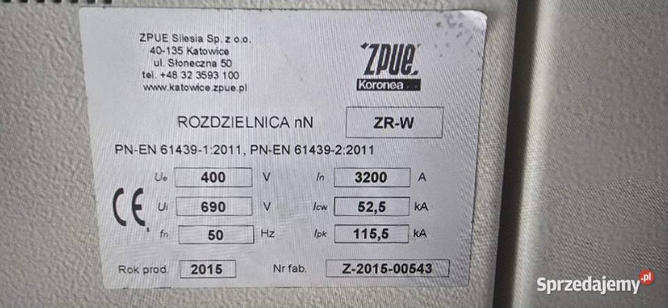 Rozdzielnica nn ZRW 3200A ZPUE Bydgoszcz