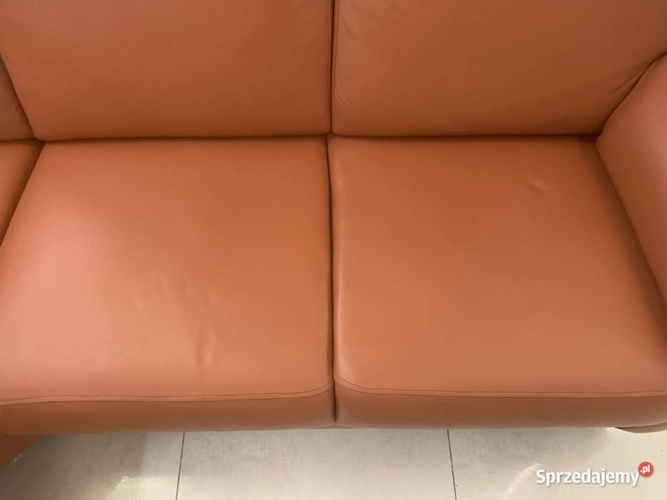 NIEMIECKI NAROŻNIK FOTEL RELAX SKÓRA NATURALNA Dom i Ogród Kalety