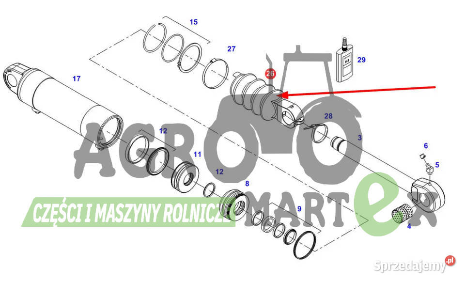 931920020010 OSŁONA GUMOWA SIŁOWNIKA AGCO Części zamienne dolnośląskie Wichrów